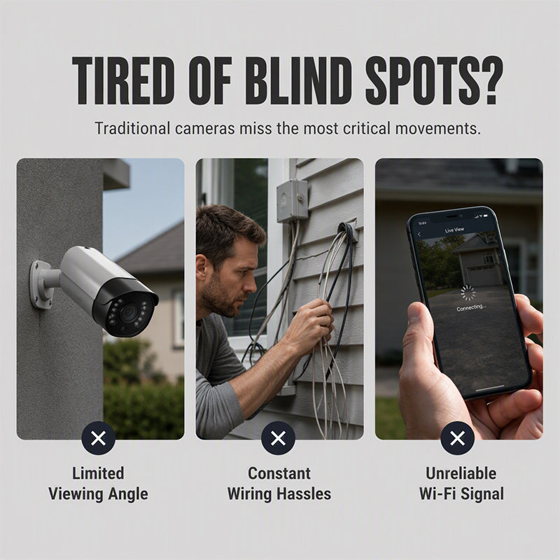 🎁2026 New Arrivals 50% OFF💥3 Lenses. 0 Wires. 100% Peace of Mind. Triple solar-powered security that watches every angle — no WiFi, no electric bill.