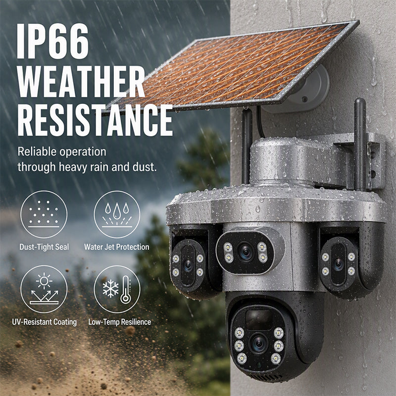 🎁2026 New Arrivals 50% OFF💥3 Lenses. 0 Wires. 100% Peace of Mind. Triple solar-powered security that watches every angle — no WiFi, no electric bill.
