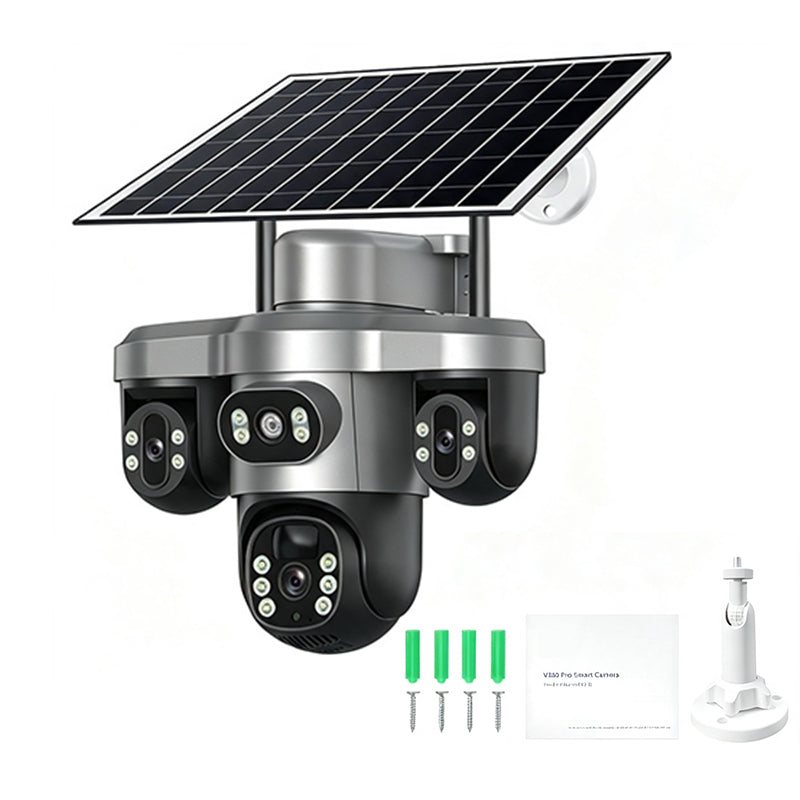 🎁2026 New Arrivals 50% OFF💥3 Lenses. 0 Wires. 100% Peace of Mind. Triple solar-powered security that watches every angle — no WiFi, no electric bill.
