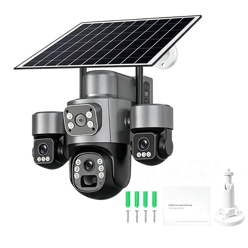 🎁2026 New Arrivals 50% OFF💥3 Lenses. 0 Wires. 100% Peace of Mind. Triple solar-powered security that watches every angle — no WiFi, no electric bill.