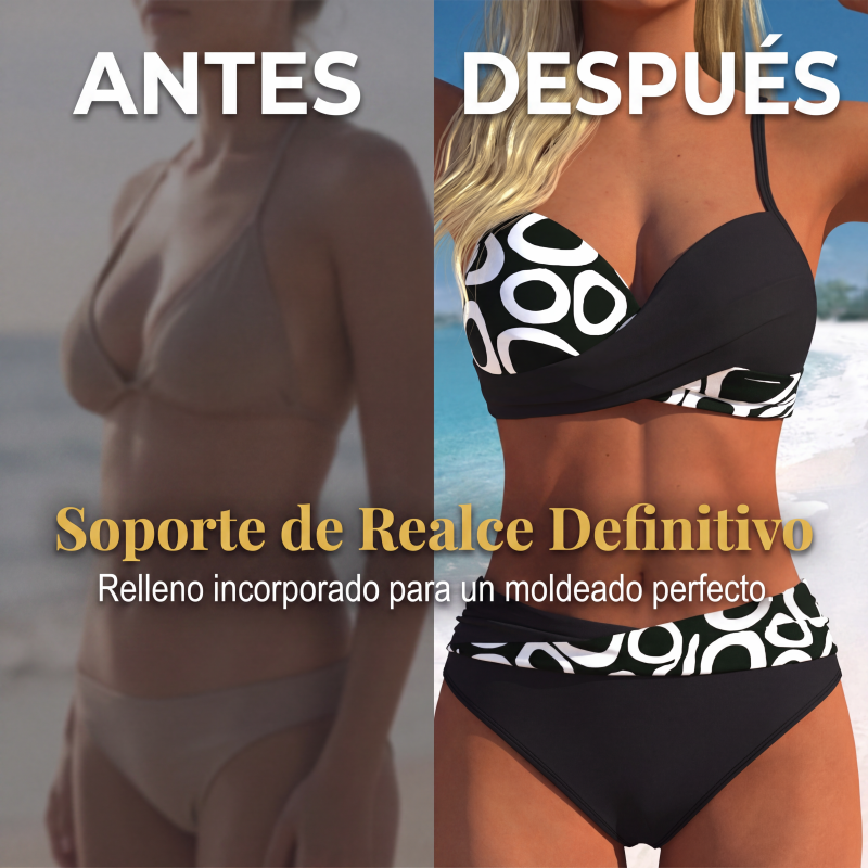 ⏰🔥 ¡OFERTA 50% OFF! 👙✨ Bikini Push-Up de Dos Piezas para Mujer – Diseño Cruzado, Figura Favorecida y Estilo Elegante de Playa 🌴💖