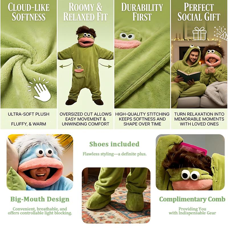 Pijama de Personaje de Felpa Coral Acogedora