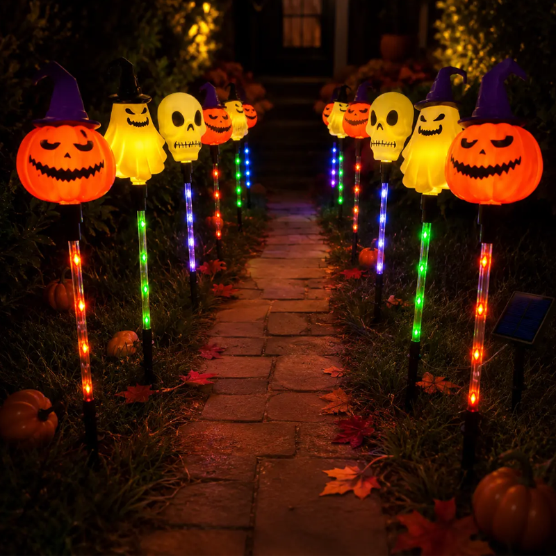 🎃 50% OFF NOW! 🕷️ Solar Pumpkin Stake Lights – Waterproof, Auto On/Off & Spooky Halloween Decor 👻