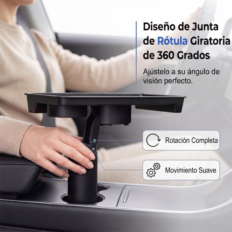 Extensor de portavasos para coche con bandeja