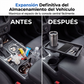 Extensor de portavasos para coche con bandeja