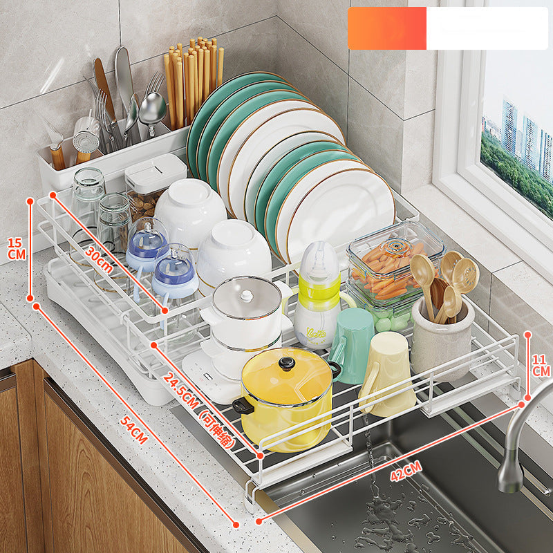 Extendable Over-the-Sink Dish Drying Rack