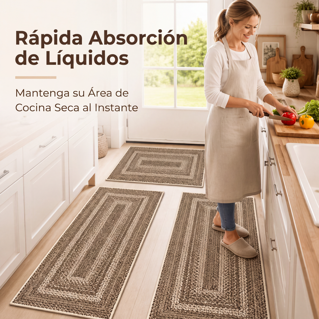 Alfombra de pasillo tejida elegante