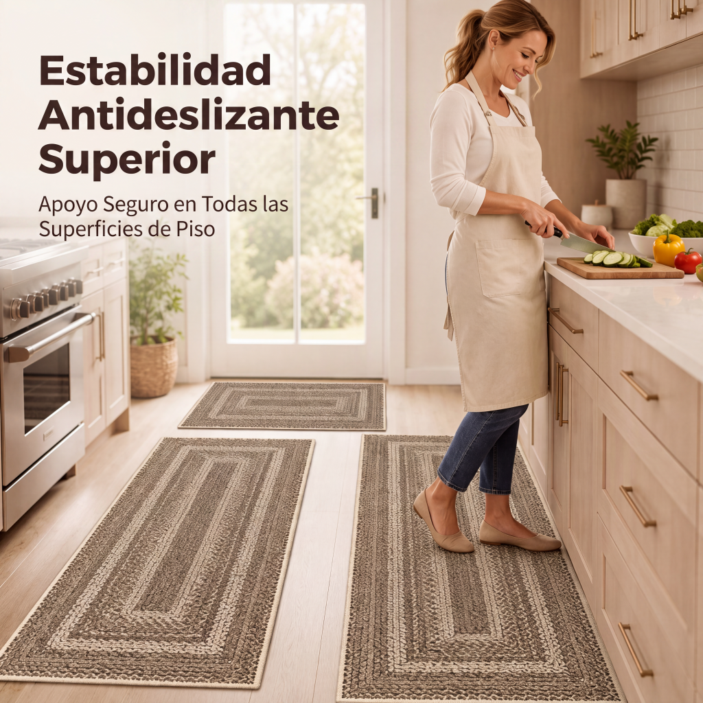 Alfombra de pasillo tejida elegante