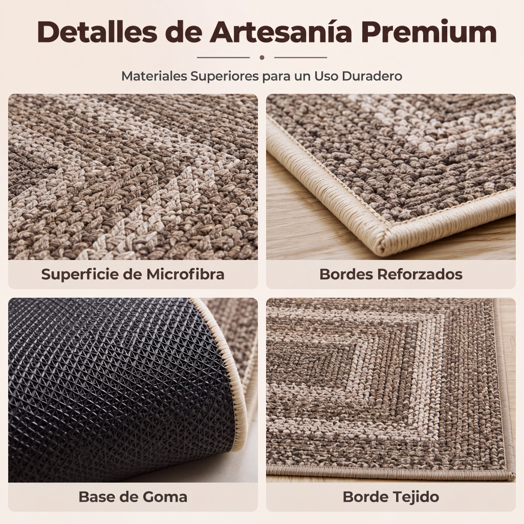 Alfombra de pasillo tejida elegante