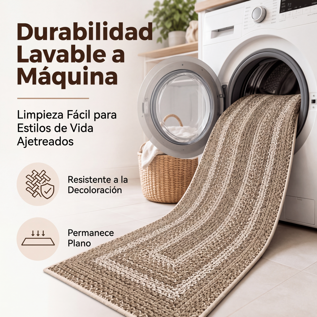 Alfombra de pasillo tejida elegante
