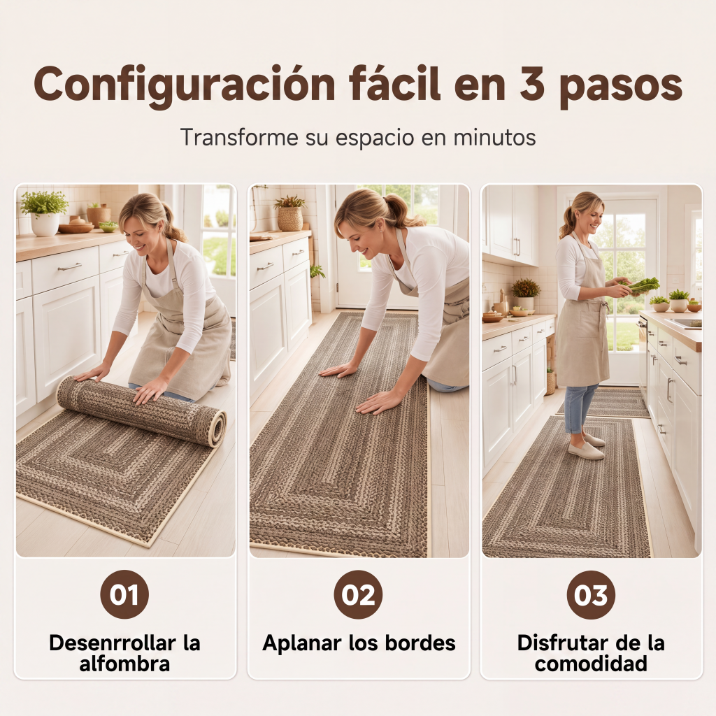 Alfombra de pasillo tejida elegante