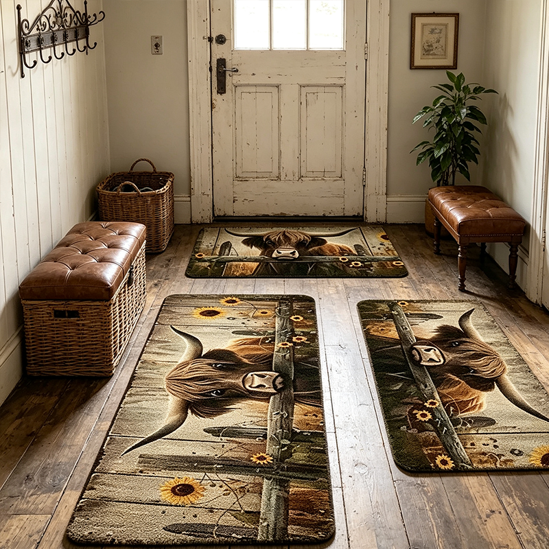 Alfombra de pasillo tejida elegante