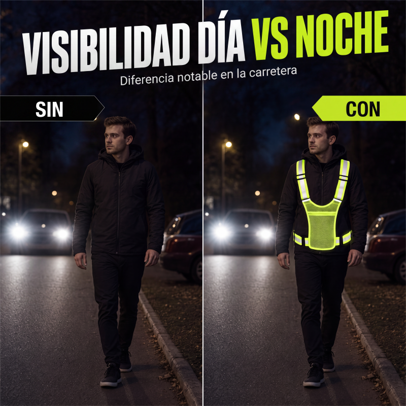 Chaleco reflectante de alta visibilidad, equipo de seguridad ajustable para correr con bolsillo