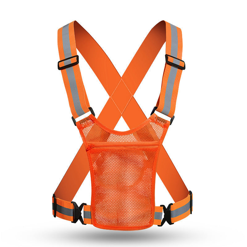 Chaleco reflectante de alta visibilidad, equipo de seguridad ajustable para correr con bolsillo