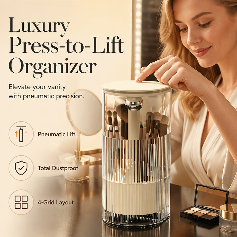 Organizador Elegante Antipolvo para Brochas de Maquillaje