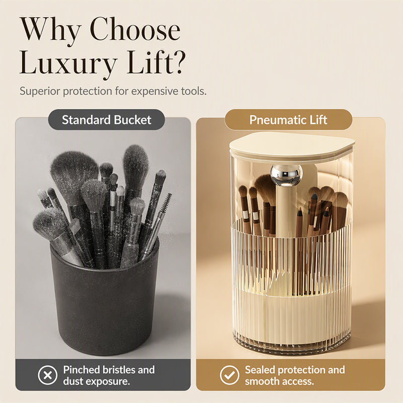 Organizador Elegante Antipolvo para Brochas de Maquillaje