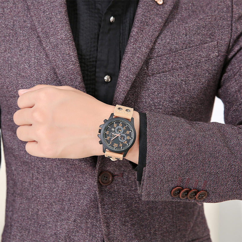 Reloj Analógico de Esfera Audaz con Función de Fecha