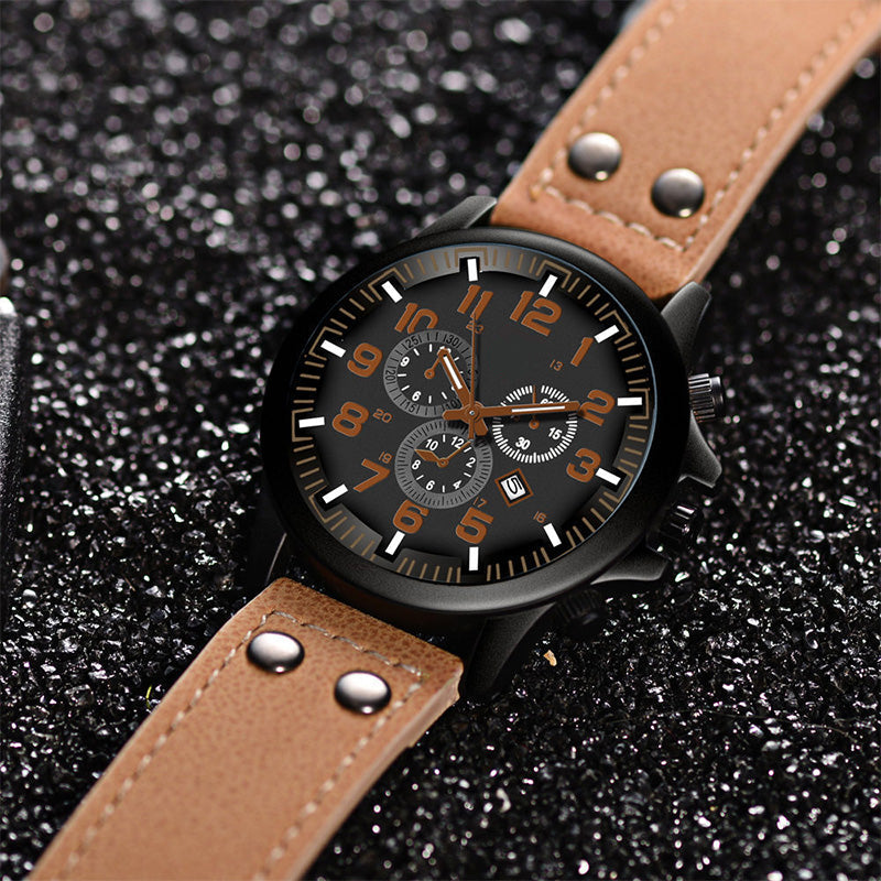 Reloj Analógico de Esfera Audaz con Función de Fecha