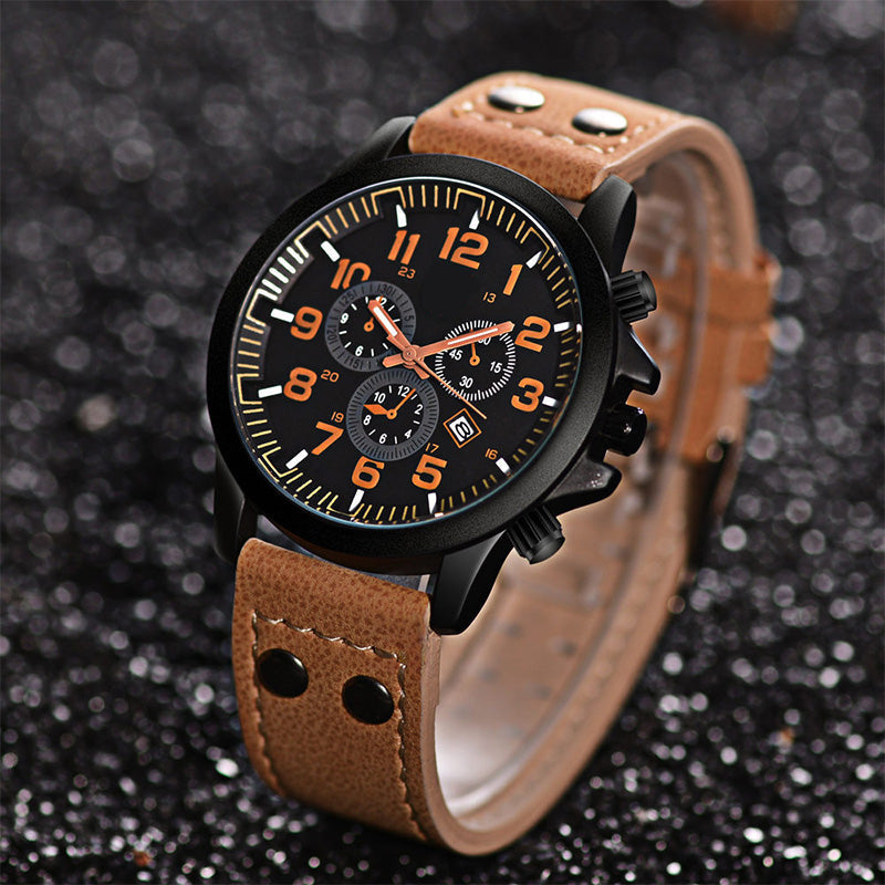 Reloj Analógico de Esfera Audaz con Función de Fecha