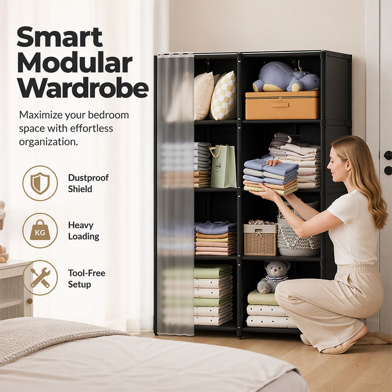 🎁2026 New Arrivals 50% OFF💥Multi-Tier Space-Saving Dustproof Wardrobe – Smart Modular Design, Heavy-Duty Steel Tubes & Full Dust Protection ✨