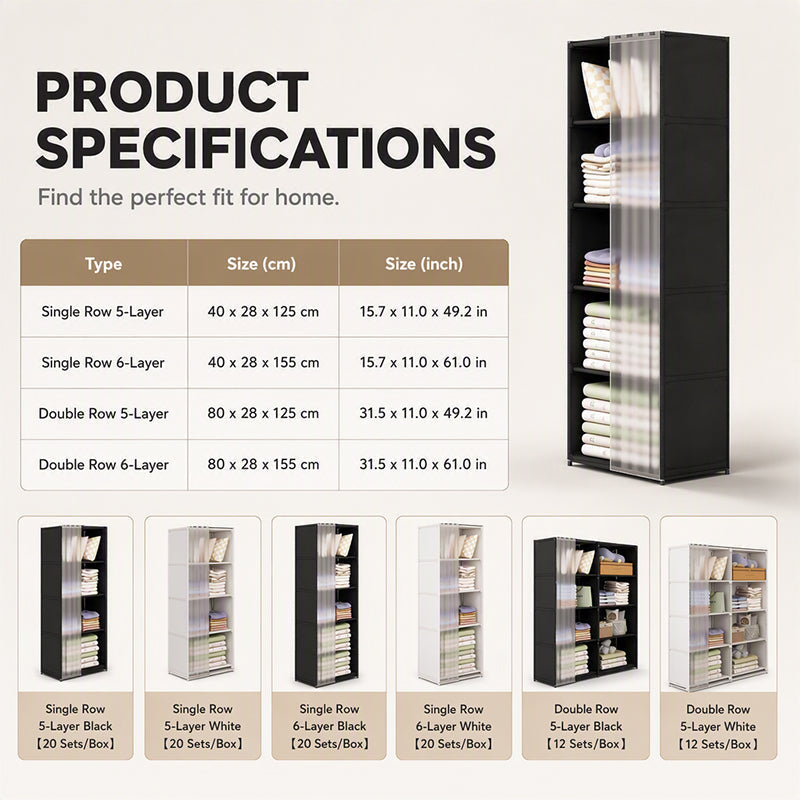 🎁2026 New Arrivals 50% OFF💥Multi-Tier Space-Saving Dustproof Wardrobe – Smart Modular Design, Heavy-Duty Steel Tubes & Full Dust Protection ✨
