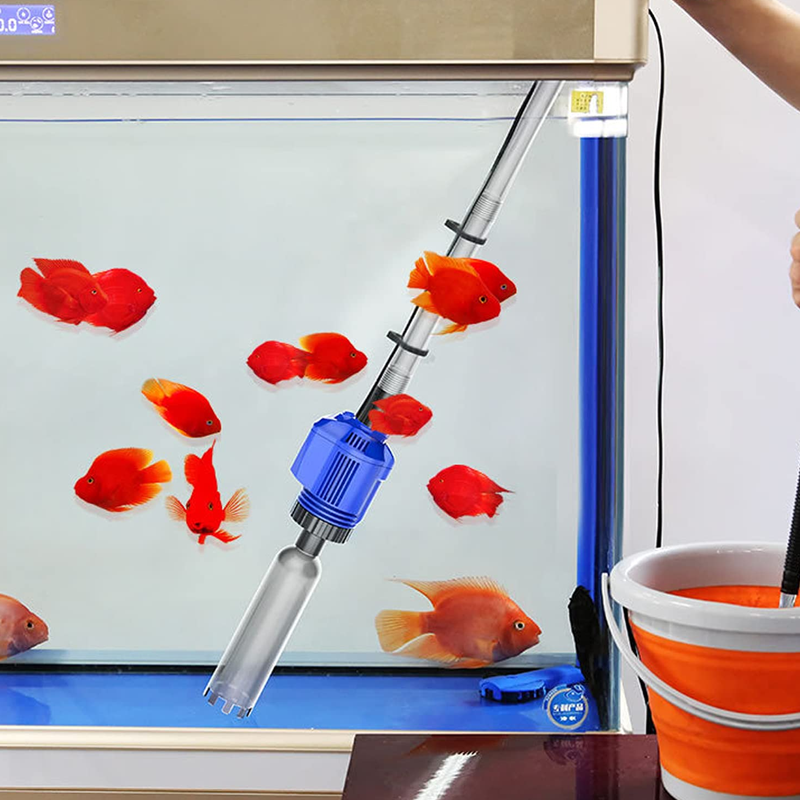 Cambiador de Agua Eléctrico para Acuario con Filtro y Limpiador por Succión