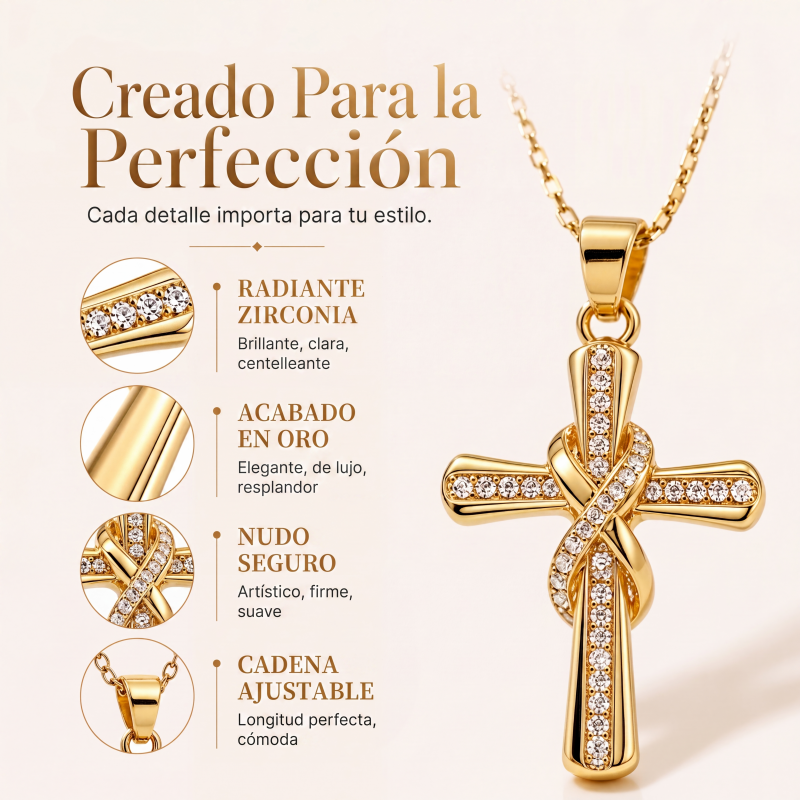 ⏳50 % de descuento por tiempo limitado⏰Collar con colgante de cruz con nudo retorcido brillante para mujer✝️📿