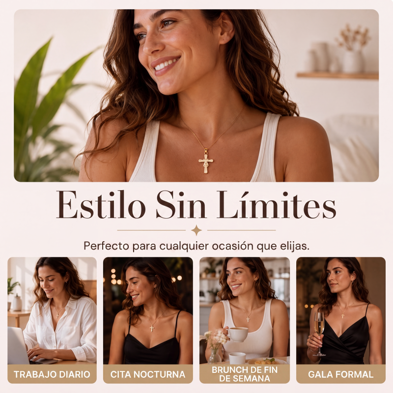 ⏳50 % de descuento por tiempo limitado⏰Collar con colgante de cruz con nudo retorcido brillante para mujer✝️📿