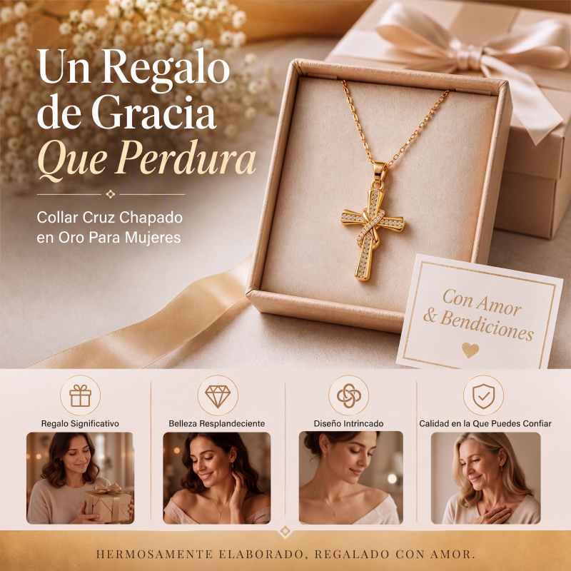 ⏳50 % de descuento por tiempo limitado⏰Collar con colgante de cruz con nudo retorcido brillante para mujer✝️📿