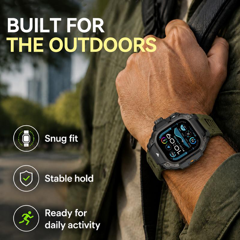 ⌚ ¡50% DE DESCUENTO AHORA! 🛡️ Funda Resistente con Correa para Smartwatch de 49mm – Marco de Metal, Amortiguador TPU y Cierre de Tornillo Seguro 💪
