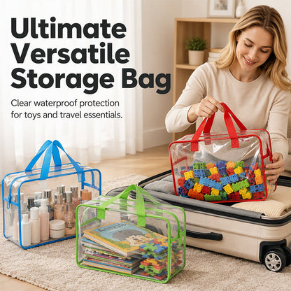 🧸 ¡50% DE DESCUENTO AHORA! 🚗 Bolsa de Almacenamiento de Juguetes de PVC Transparente – Clara, impermeable y duradera – Mantiene bloques, coches y muñecas ordenados ✨