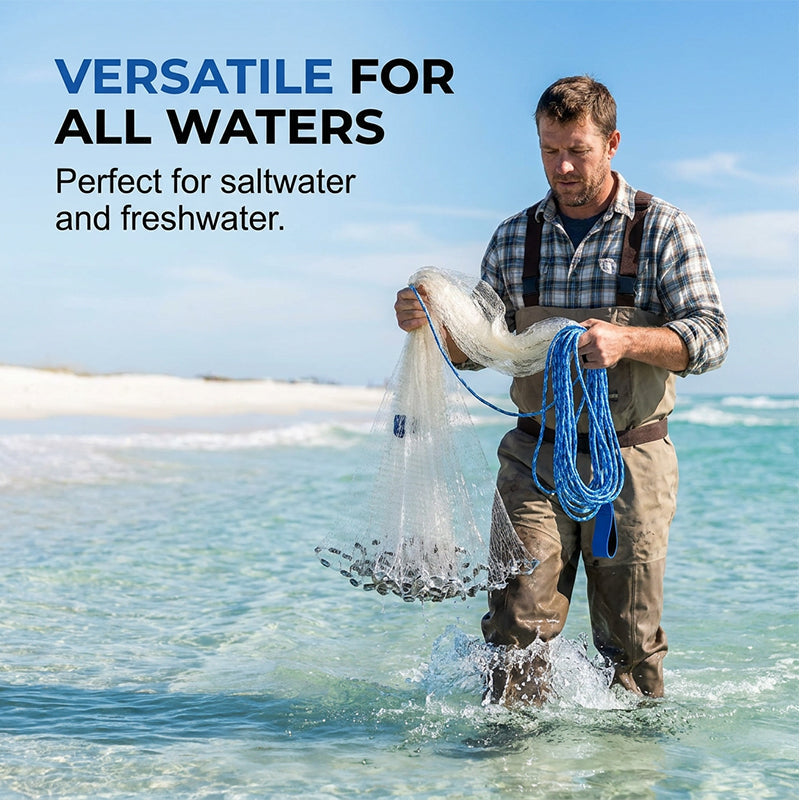🎣 ¡OFERTA LIMITADA 50% DESCUENTO! ✨ Red de Pesca de Lanzamiento – Resistente, Hundimiento Rápido, Versátil 🌊
