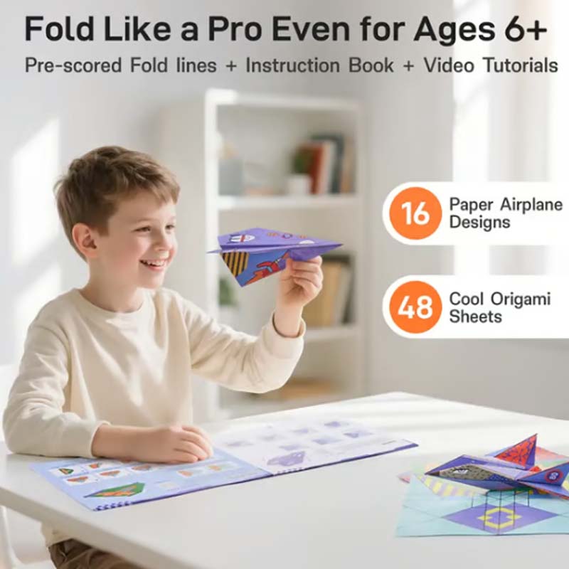 ⏳🔥¡50 % DE DESCUENTO POR TIEMPO LIMITADO! ⏰ Set creativo de aviones de papel DIY para niños