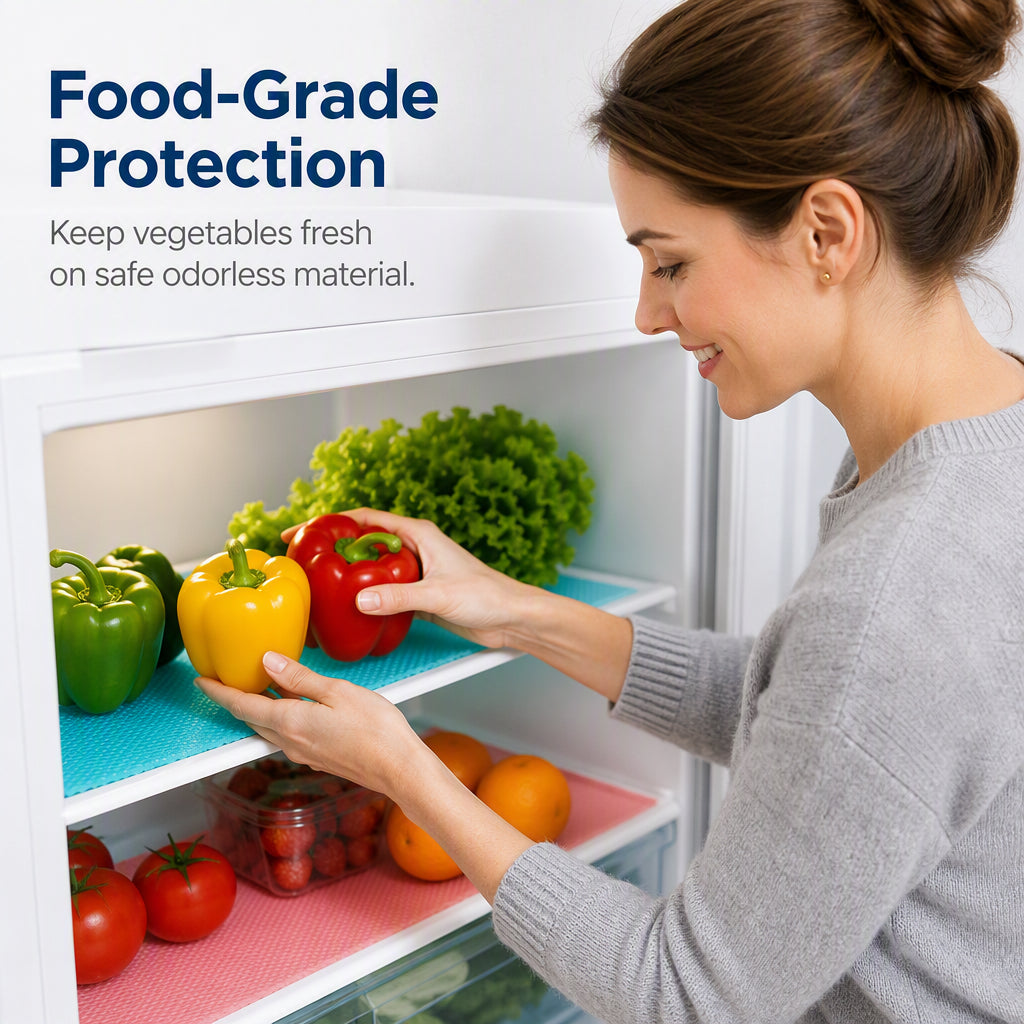 🧊 ¡50% DE DESCUENTO AHORA! 🛡️ Protectores impermeables para estantes del refrigerador – Antideslizantes, fáciles de limpiar y aptos para alimentos – Mantienen los estantes frescos y organizados ✨