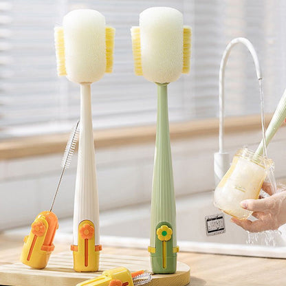 🥳 ¡Más de 50.000 vendidos! 🧽✨ Set cepillo limpiador de botellas 5 en 1 para biberones pajitas ranuras y termos 🍼✅