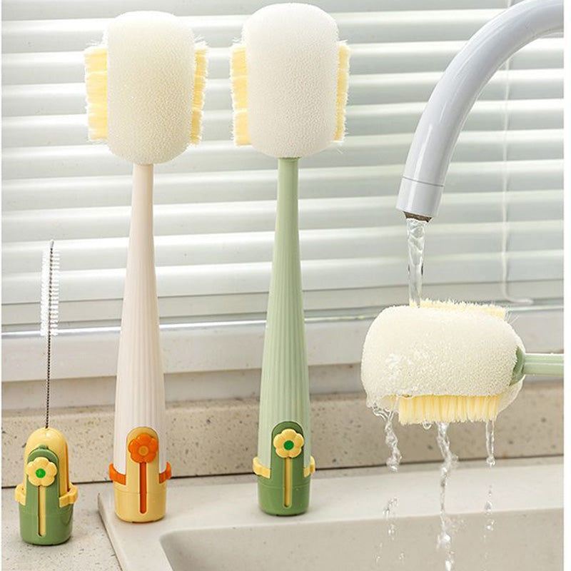 🥳 ¡Más de 50.000 vendidos! 🧽✨ Set cepillo limpiador de botellas 5 en 1 para biberones pajitas ranuras y termos 🍼✅