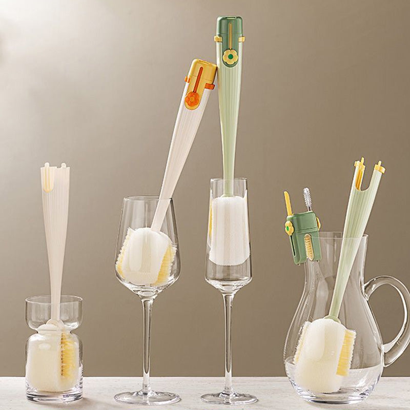 🥳 ¡Más de 50.000 vendidos! 🧽✨ Set cepillo limpiador de botellas 5 en 1 para biberones pajitas ranuras y termos 🍼✅