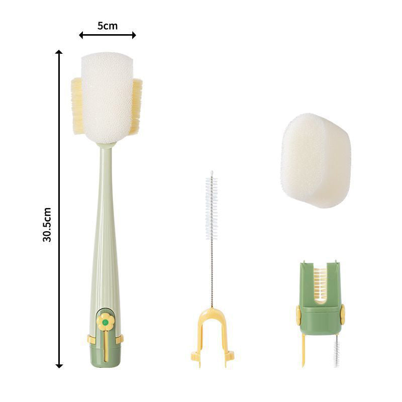 🥳 ¡Más de 50.000 vendidos! 🧽✨ Set cepillo limpiador de botellas 5 en 1 para biberones pajitas ranuras y termos 🍼✅