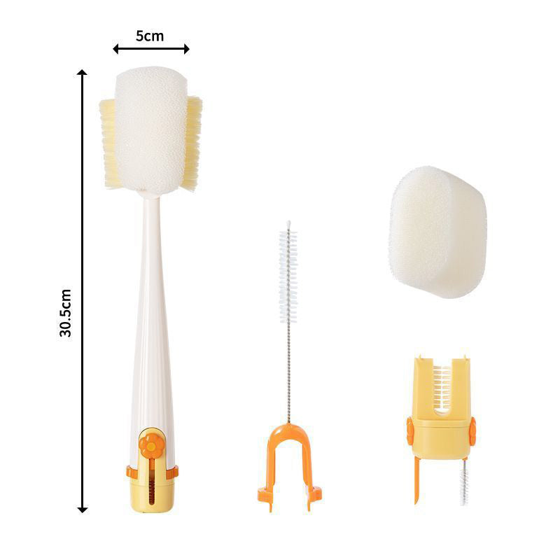 🥳 ¡Más de 50.000 vendidos! 🧽✨ Set cepillo limpiador de botellas 5 en 1 para biberones pajitas ranuras y termos 🍼✅