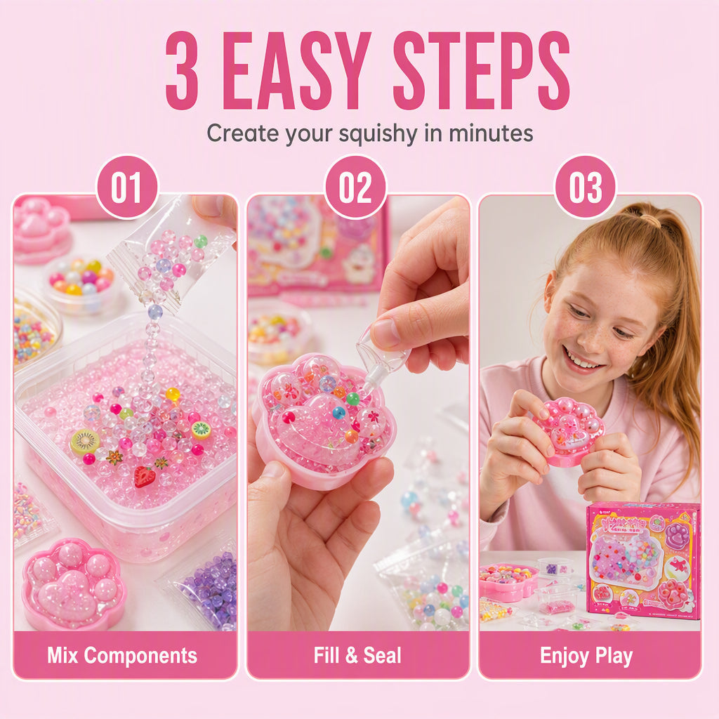 🐱 ¡50% DE DESCUENTO AHORA! 🧊 Kit DIY de juguete squishy de helado frito – Diseño de garra de gato, suave y divertido, fomenta la creatividad – Ideal para juegos sensoriales y aliviar el estrés en niños ✨