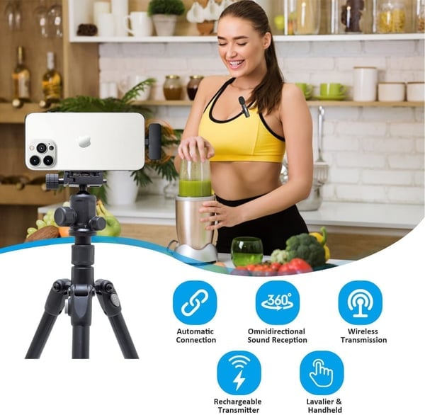 ⏳🔥¡50 % DE DESCUENTO POR TIEMPO LIMITADO! ⏰ Nuevo micrófono lavalier inalámbrico™