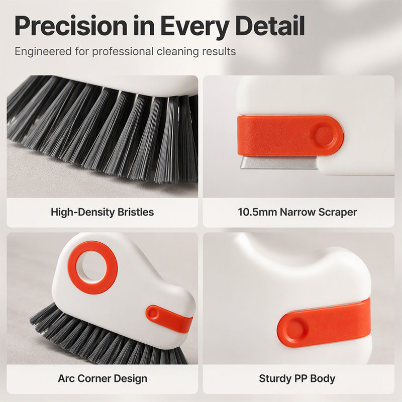 🧹 LIMITED TIME 50% OFF! 2-in-1 Window Groove Cleaning Brush with Built-in Scraper – Narrow Crevice Tool with Hard Bristles ✨