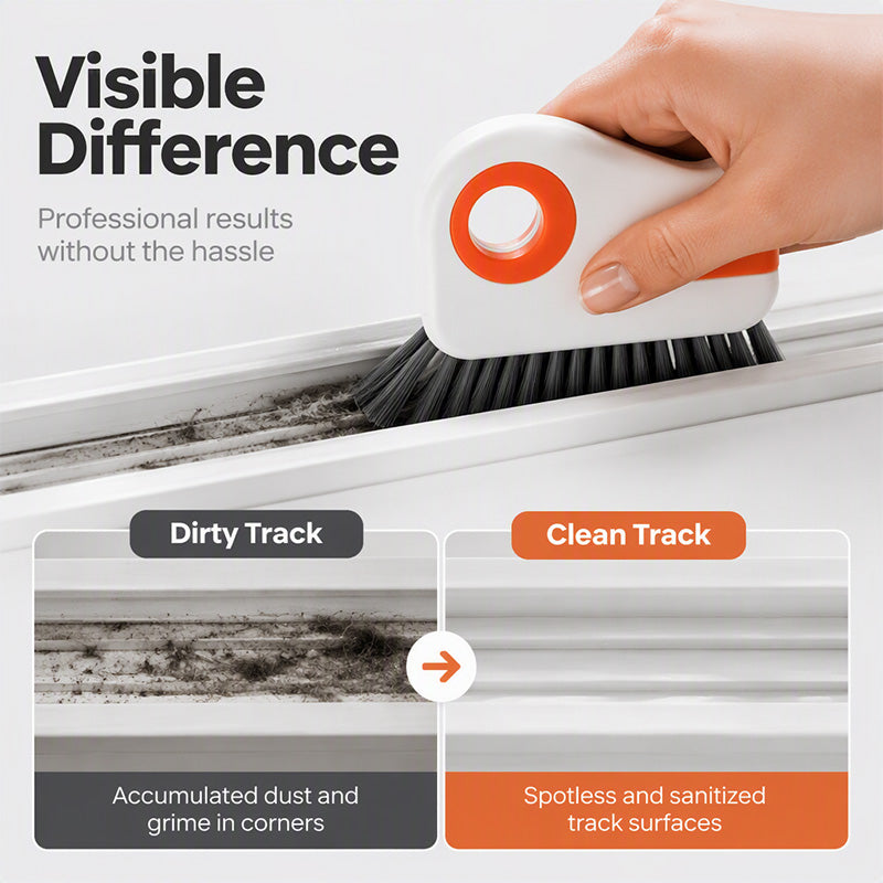 🧹 LIMITED TIME 50% OFF! 2-in-1 Window Groove Cleaning Brush with Built-in Scraper – Narrow Crevice Tool with Hard Bristles ✨