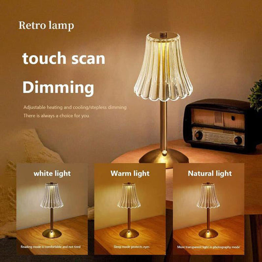 ⏳🔥¡50 % DE DESCUENTO POR TIEMPO LIMITADO! ⏰ Lámpara de Mesa Retro Recargable con Atenuación Táctil