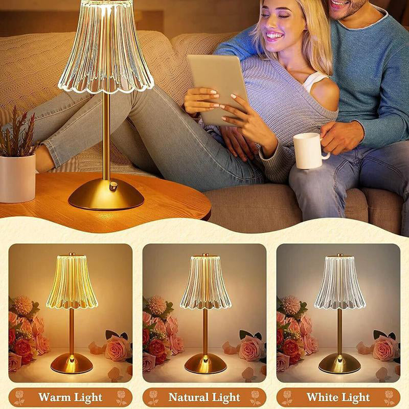 Lámpara de Mesa Retro Recargable con Atenuación Táctil