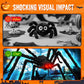 Araña peluda con gran telaraña para decoración de Halloween al aire libre
