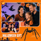 Araña peluda con gran telaraña para decoración de Halloween al aire libre