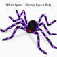 Araña peluda con gran telaraña para decoración de Halloween al aire libre
