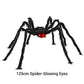 Araña peluda con gran telaraña para decoración de Halloween al aire libre