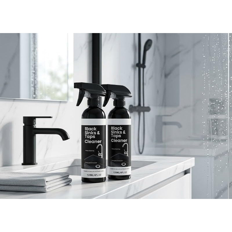 ⏳🔥¡50 % DE DESCUENTO POR TIEMPO LIMITADO! ⏰ 🚿 Spray limpiador antical para fregaderos y grifos negros, spray quitamanchas de agua difíciles, limpiador de accesorios de baño sin frotar para grifos, fregaderos y superficies de ducha.